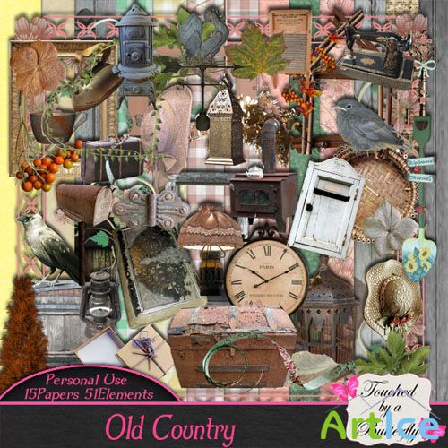 Scrap Kit - Old Country PNG and JPG Files