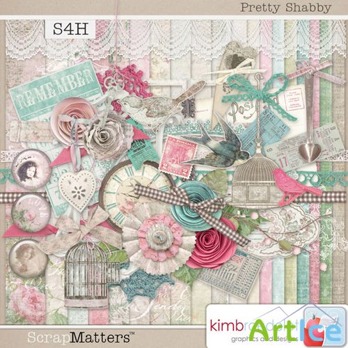 Scrap Set - Pretty Shabby PNG and JPG Files