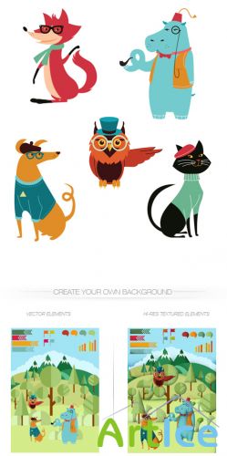 Animals Vector Characters Set