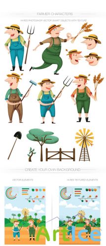 Farmers Vector Characters Set