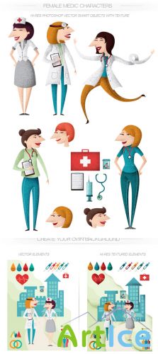 Nurses Vector Characters Set