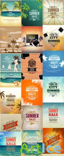 20 Summer Illustrations Vector Set