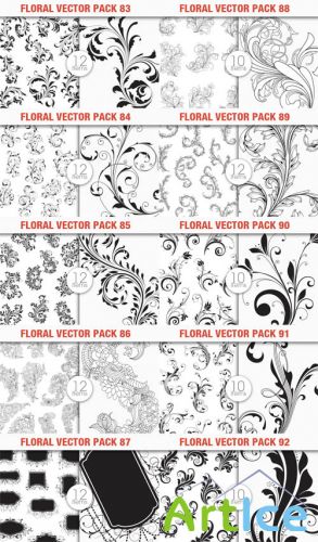 Floral Vector Sets 83-92
