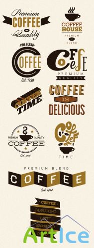Coffee Labels and Badges Vector Set