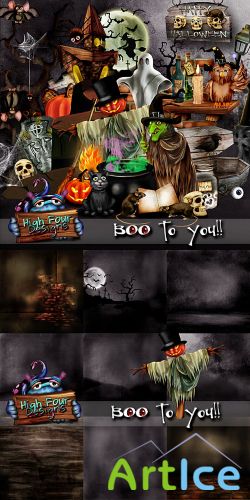 Scrap Set - Boo To You!!! PNG and JPG Files