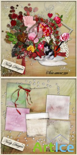Scrap Set - Avec Amour PNG and JPG Files