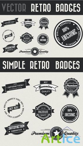 8 Vector Retro Photoshop Badges