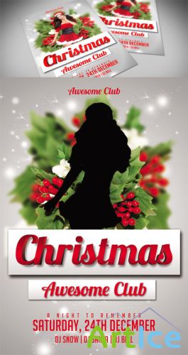 Awesome Club Christmas Flyer Template PSD