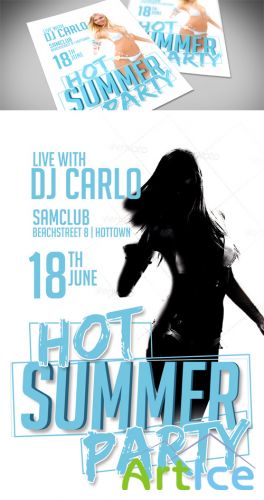 Hot Summer Party Flyer PSD