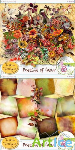 Scrap Set - Festival of Colour PNG and JPG Files