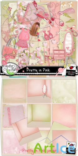 Scrap Kit - Pretty in Pink PNG and JPG Files