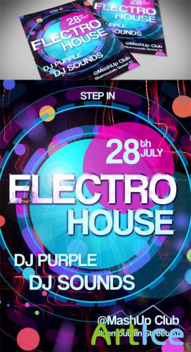 Electro Party Flyer Template PSD