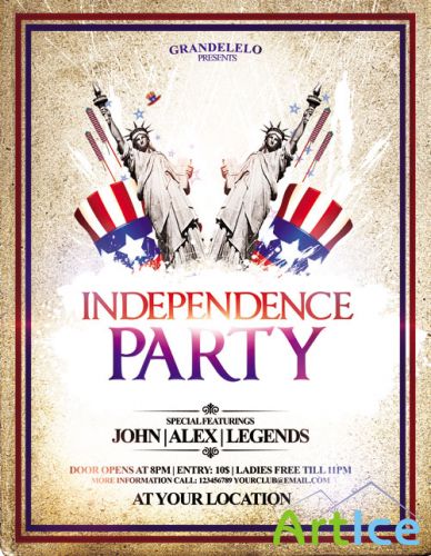 I Want You 4th July Party Flyer Template PSD
