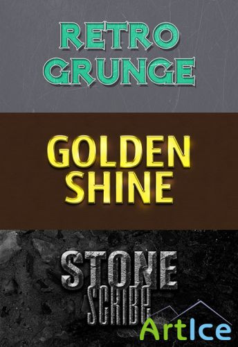 Retro Gold and Stones Photoshop Text Styles