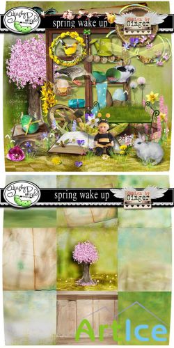 Scrap Set - Spring Wake Up PNG and JPG Files