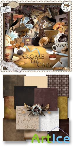 Scrap Set - Arome De Cafe PNG and JPG Files