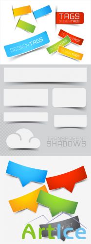 Vector Set Stickers and Banners with Shadow