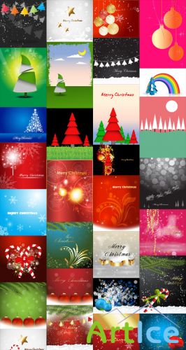 32 Christmas Backgrounds Set
