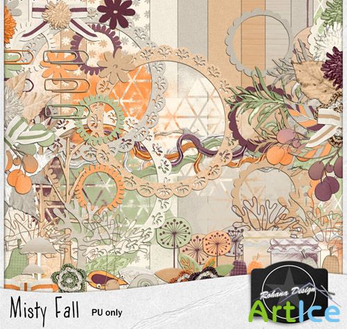 Scrap Kit - Misty Fall PNG and JPG Files
