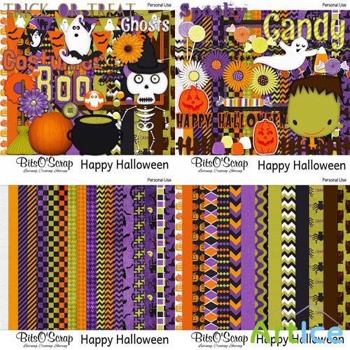 Scrap Set  Happy Halloween PNG and JPG Files