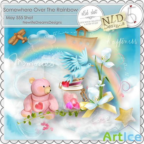 Scrap Set - Somewhere Over The Rainbow PNG and JPG Files