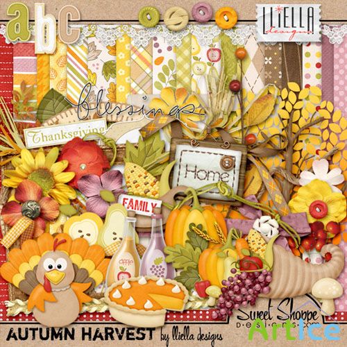 Scrap Kit - Autumn Harvest PNG and JPG Files