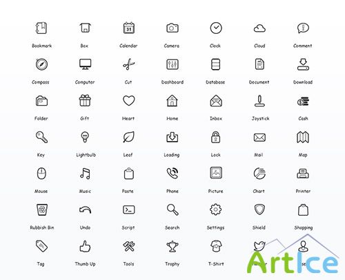 50 Simplicity Vector Icons Set