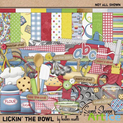 Scrap Set - Lickin The Bowl PNG and JPG Files