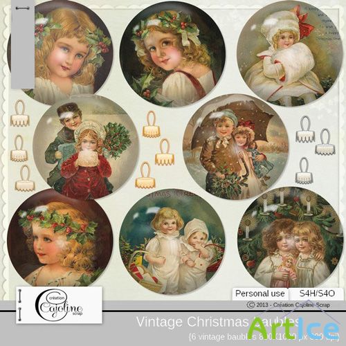 Vintage Christmas Baubles PNG Files