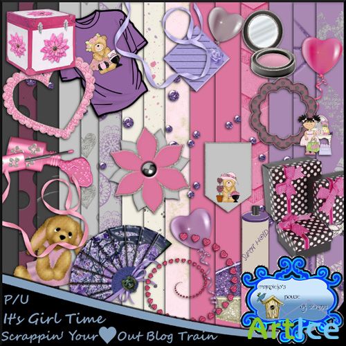 Scrap Set - Its Girl Time PNG and JPG Files