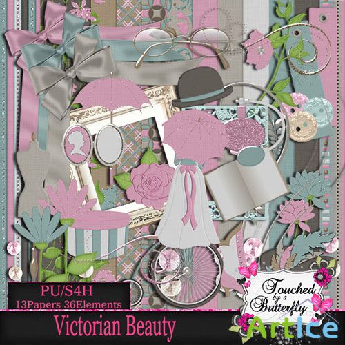 Scrap Set - Victorian Beauty PNG and JPG Files
