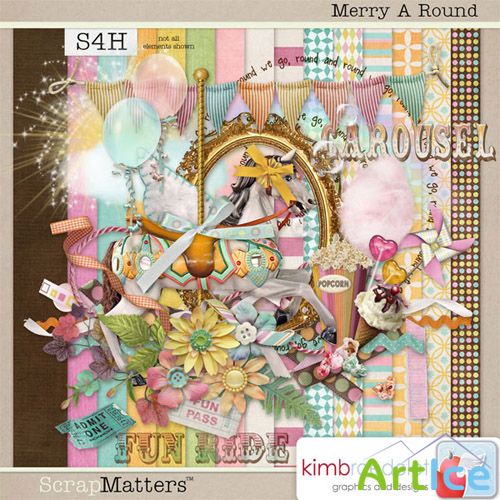 Scrap Set - Merry A Round PNG and JPG Files