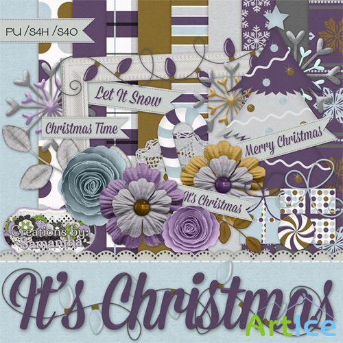 Scrap Kit - It's Christmas PNG and JPG Files