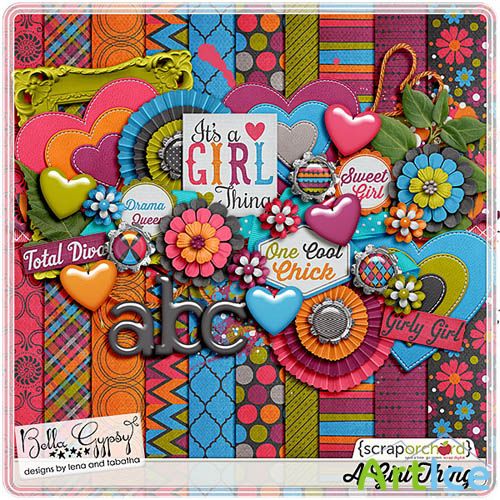 Scrap Set - A Girl Thing PNG and JPG Files