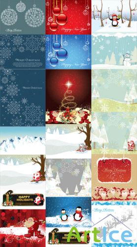 20 Winter Illustrations Vector Set