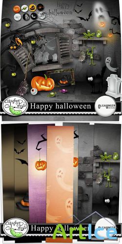 Scrap Kit - Happy Halloweens PNG and JPG Files