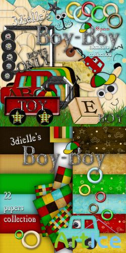Scrap Set - Boy-Boy PNG and JPG Files