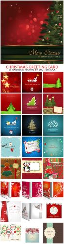 Merry Christmas Greeting Card Vector Illustration Bundle