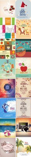 16 Vector Illustrations - Christmas, Valentines Day, Seasonal Holidays Posters