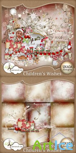 Scrap Set - Childrens Wishes PNG and JPG Files