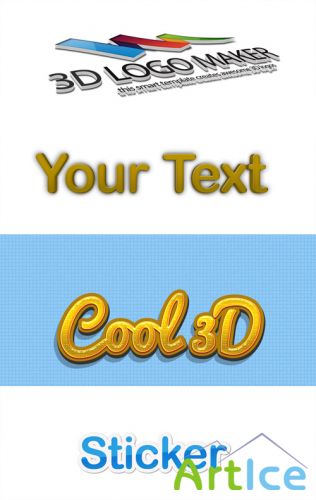 3D Logo Maker and Text PSD