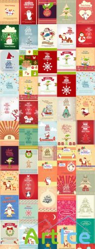 50 Christmas Illustrations Vector Set 2