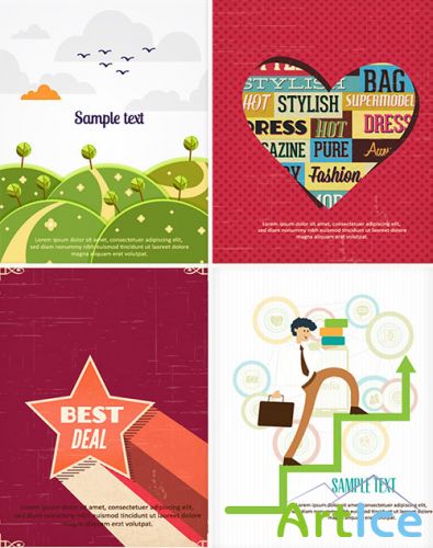 4 Complete Vector Illustrations Pack