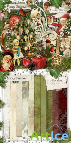 Scrap - Vintage Christmas PNG and JPG Files