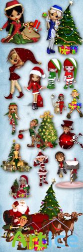 Christmas Elves PNG Files