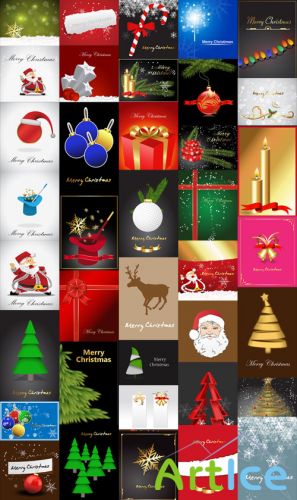 40 Christmas Backgrounds Vector Set