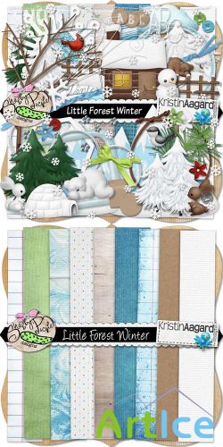Scrap Set - Little Forest Winter PNG and JPG Files