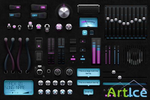 Pro Audio UI Kit PSD