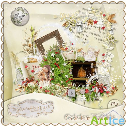 Scrap Set - Golden Twinkle PNG and JPG Files