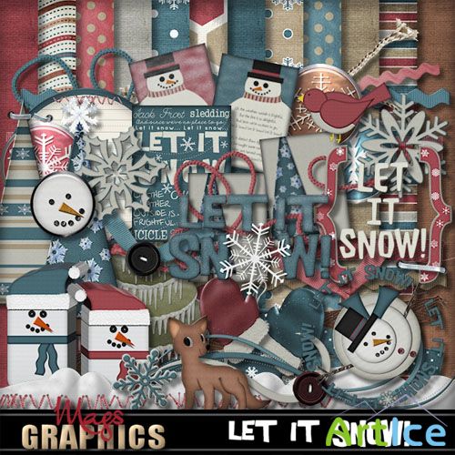 Let It Snow! Scrap Set PNG and JPG Files